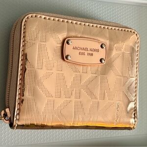Michael Kors Metallic Rose Gold Embossed Wallet